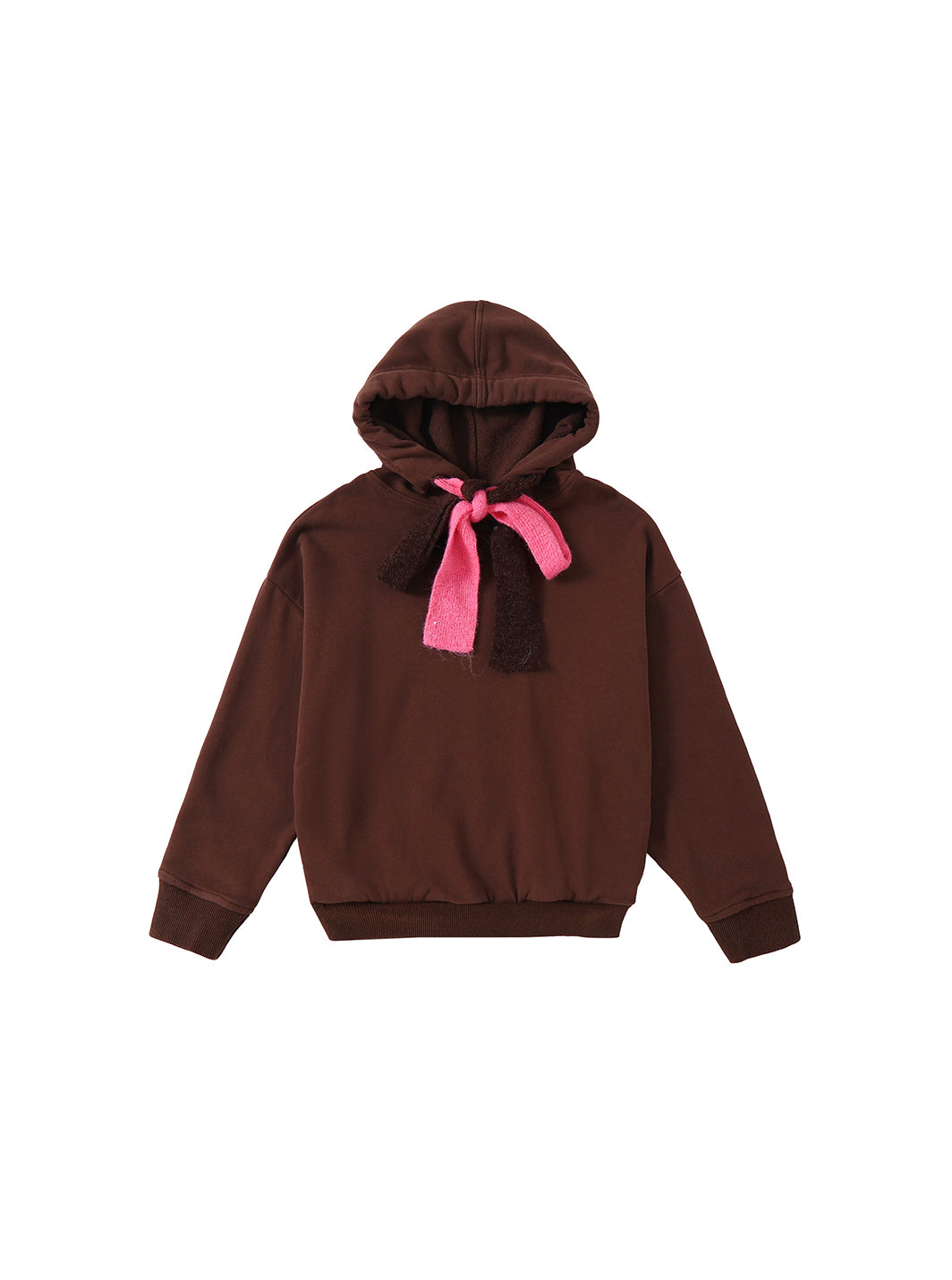 Classic Comfort Hooded Bow Top - Brown