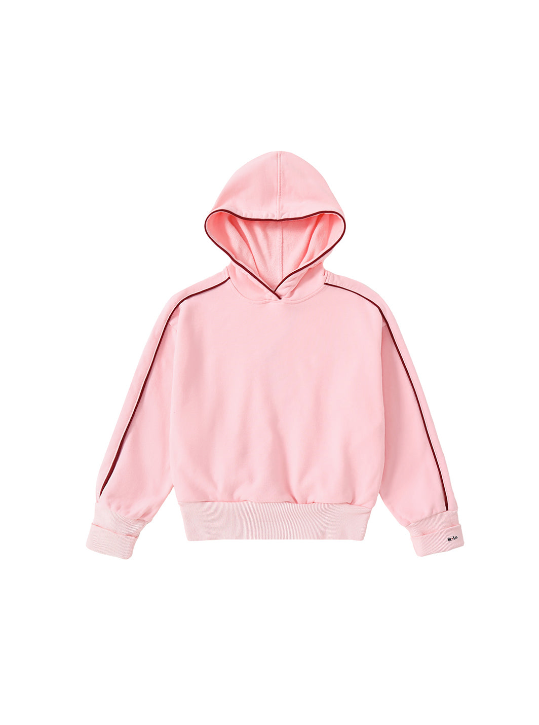 Classic Comfort Hooded Crop Top - Lt. Pink