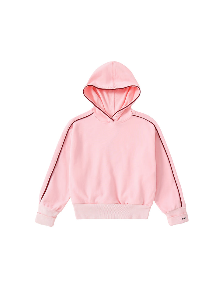 Classic Comfort Hooded Crop Top - Lt. Pink