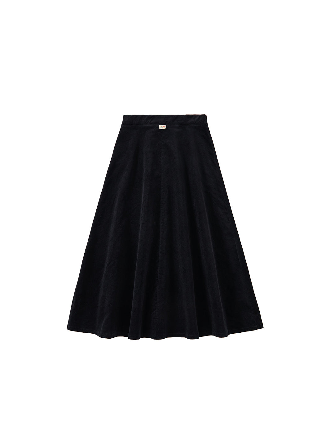 Corduroy Tea-length Skirt - Black
