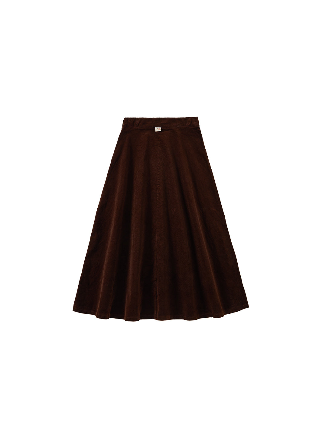 Corduroy Tea-length Skirt - Brown