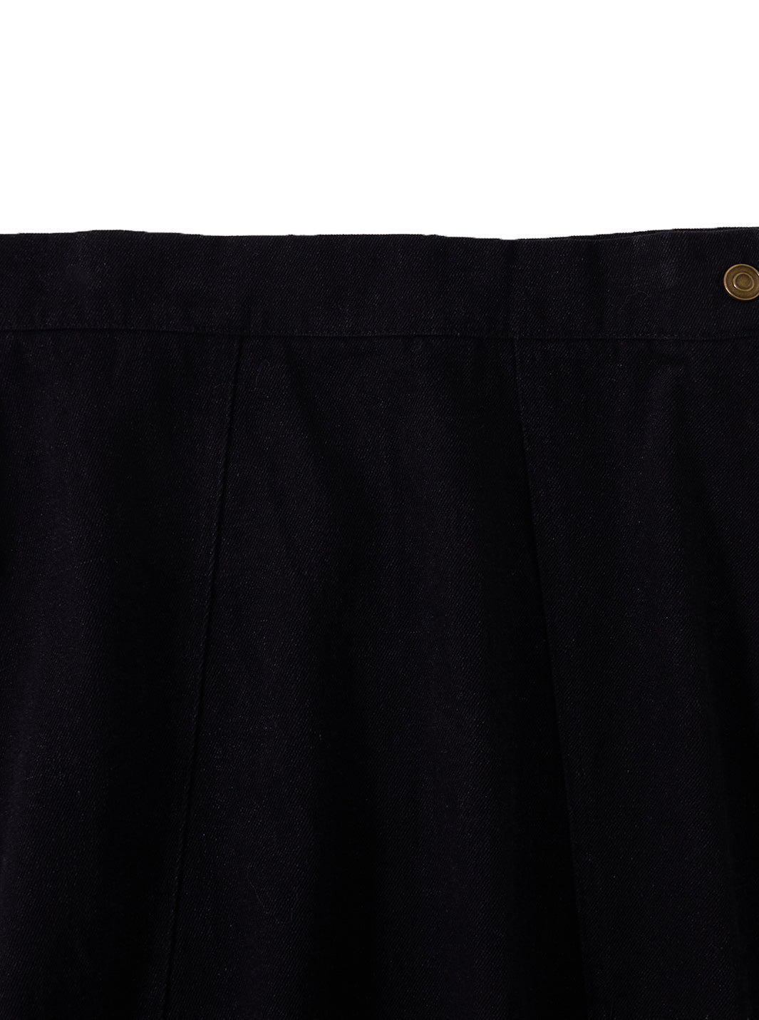 Twill Paneled Tea-length Skirt - Black