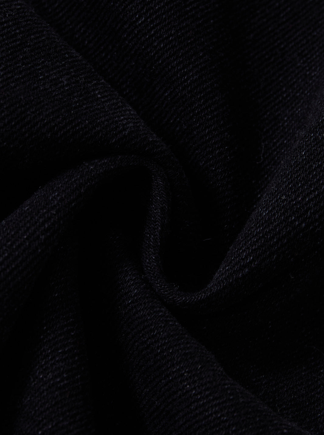 Twill Paneled Tea-length Skirt - Black