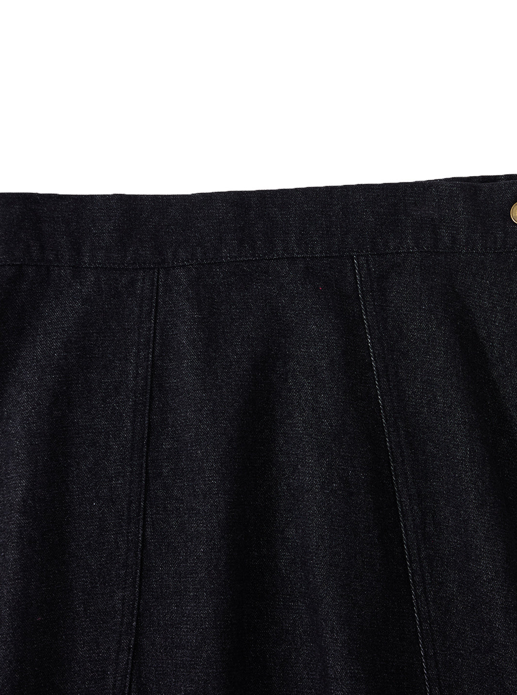 Twill Paneled Tea-length Skirt - Black Mix