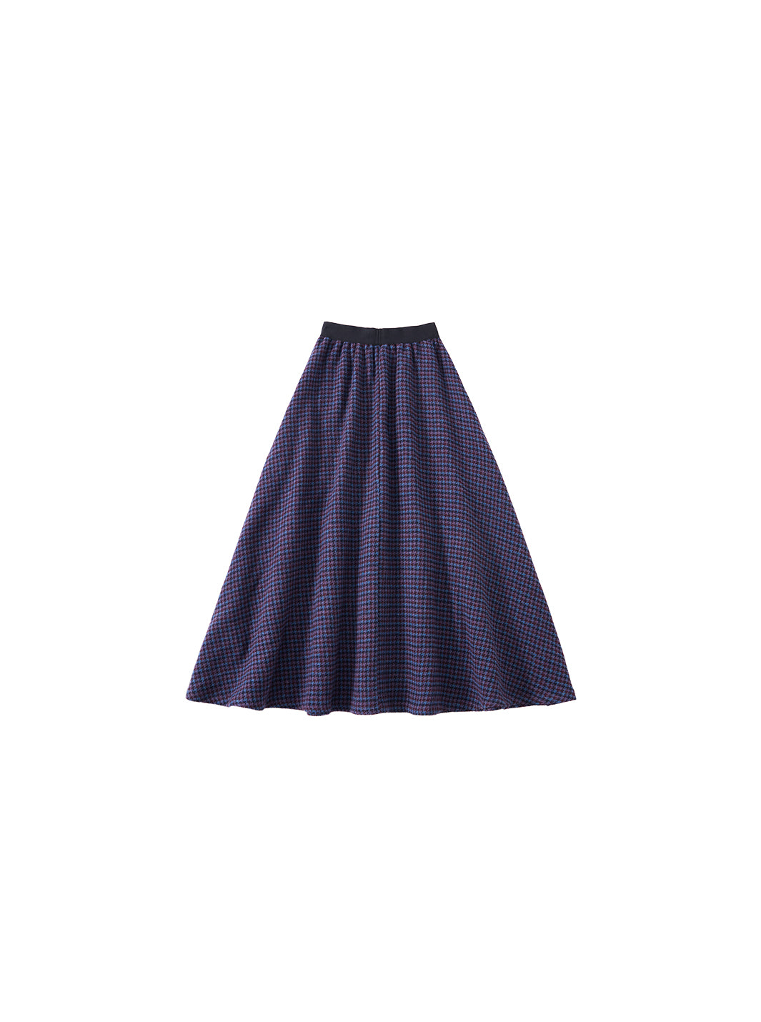 Tweed Tea-Length Skirt - Houndstooth