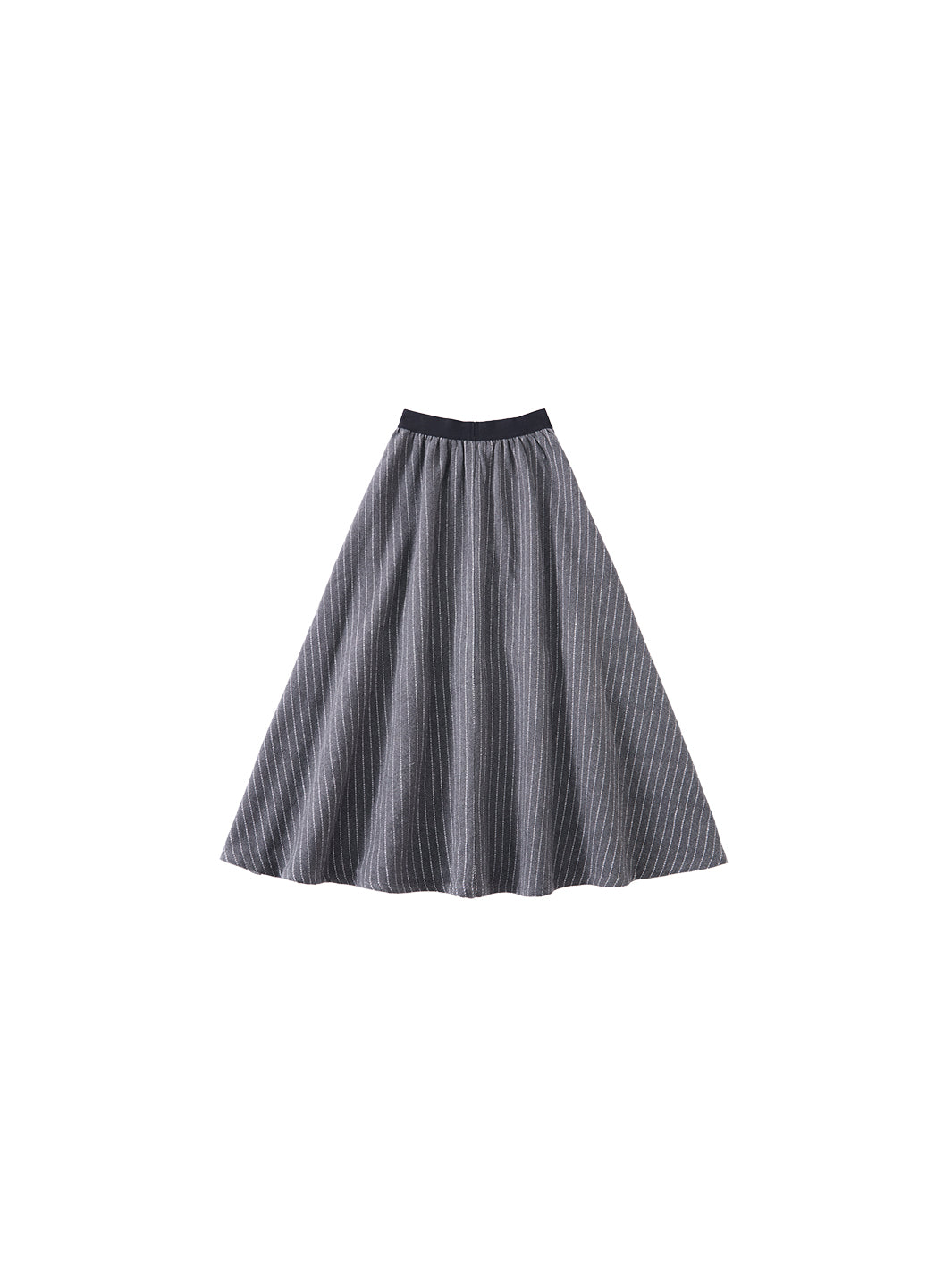 Tweed Tea-Length Skirt - Striped