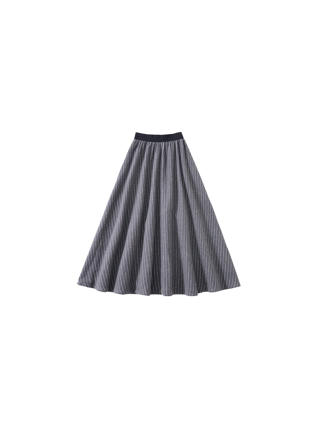 Tweed Tea-Length Skirt - Striped