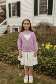 Scalloped Heart Top - Lt. Violet