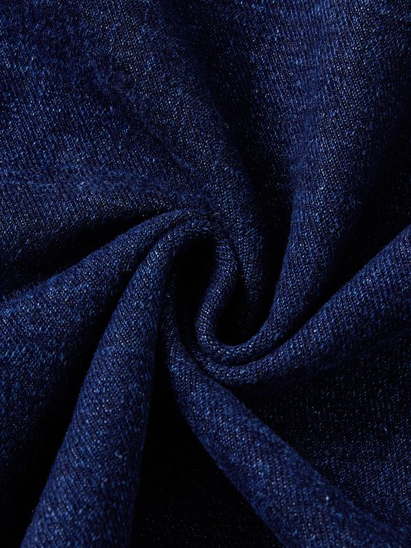 & Lu Denim Paneled Tea Length Skirt - Dk. Blue