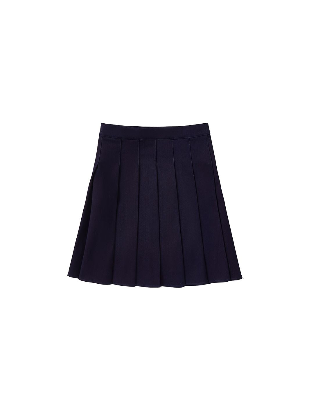Denim Pleated Skirt - Navy
