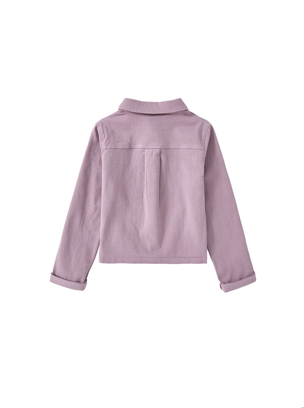 Twill Solid Crop Shirt - Pale Purple