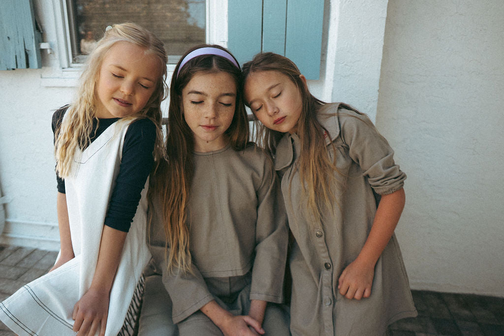 Embroidered Parade Crop Shirt - Grey