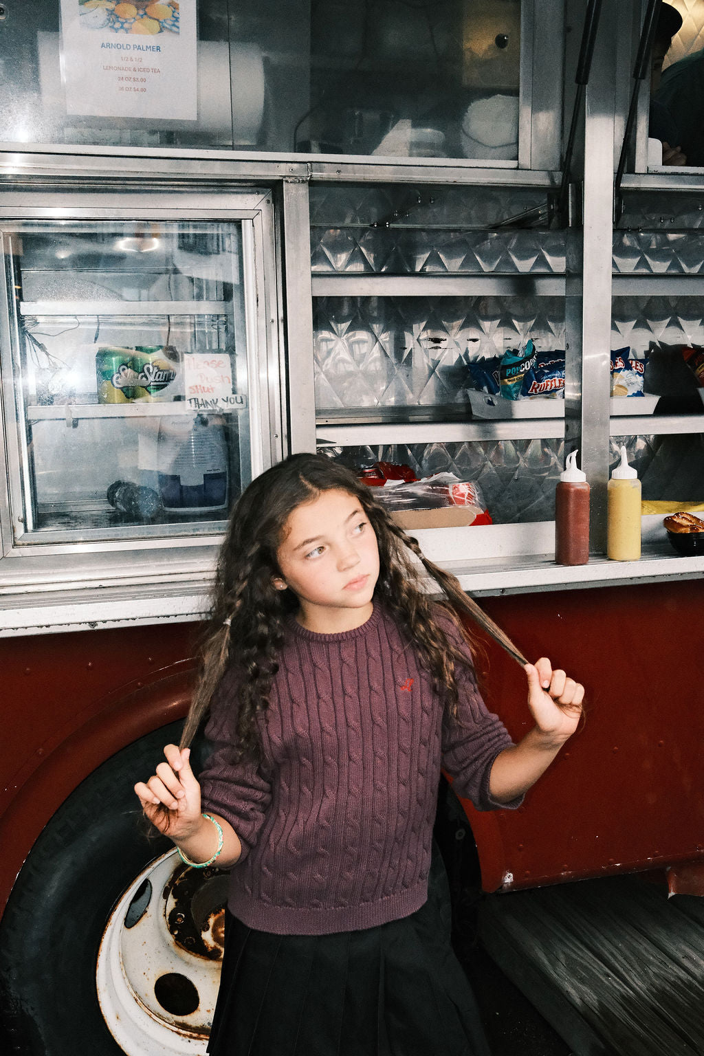 Cable Sweater - Purple
