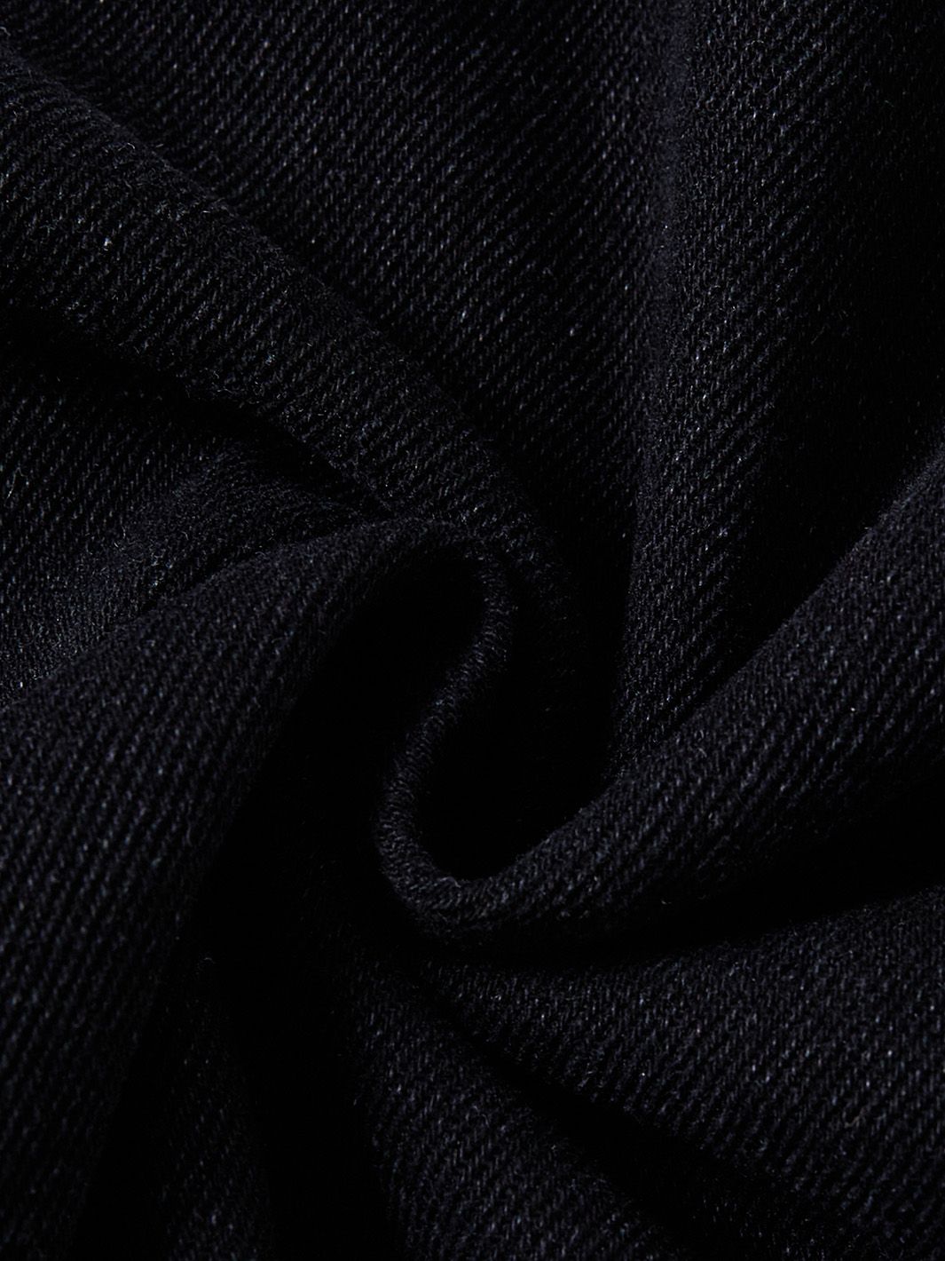 Denim Paneled Tea Length Skirt - Black