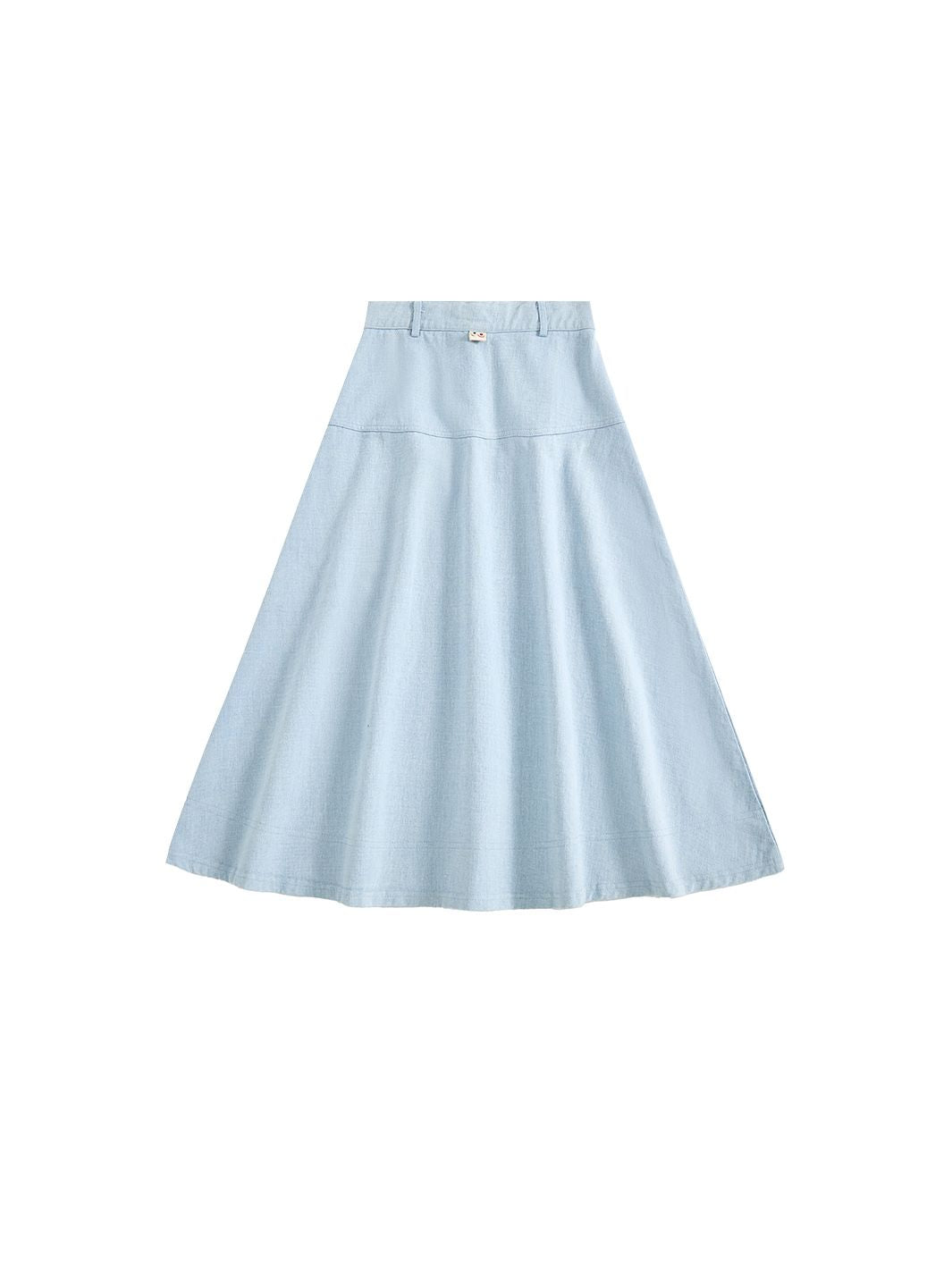 & Lu Denim Thick Tea Length Skirt - Pale Blue