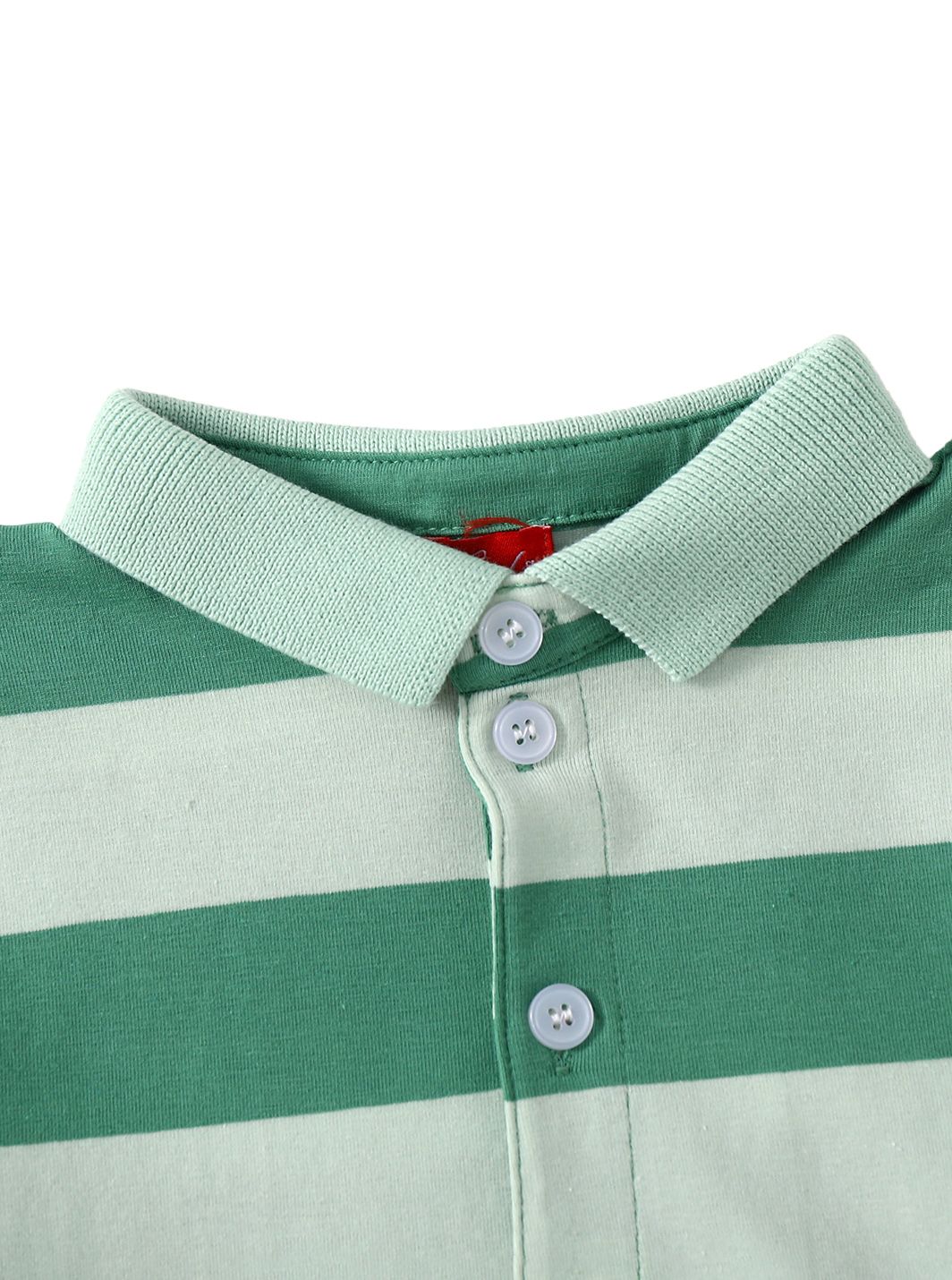 Striped Short Polo - Spring Green