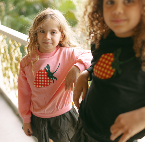 Strawberry Print Top - Pink