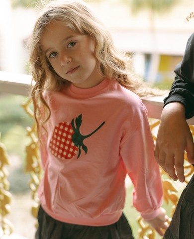 Strawberry Print Top - Pink
