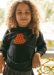 Strawberry Print Top - Black