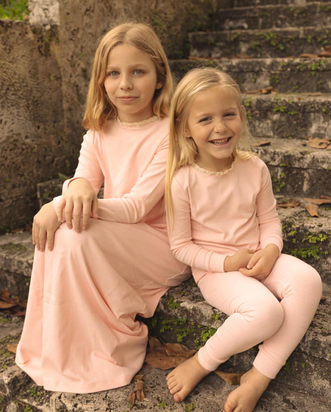 Round Neck Trim Nightgown