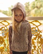 Leopard Print Hooded Top - Lt. Pink/Black