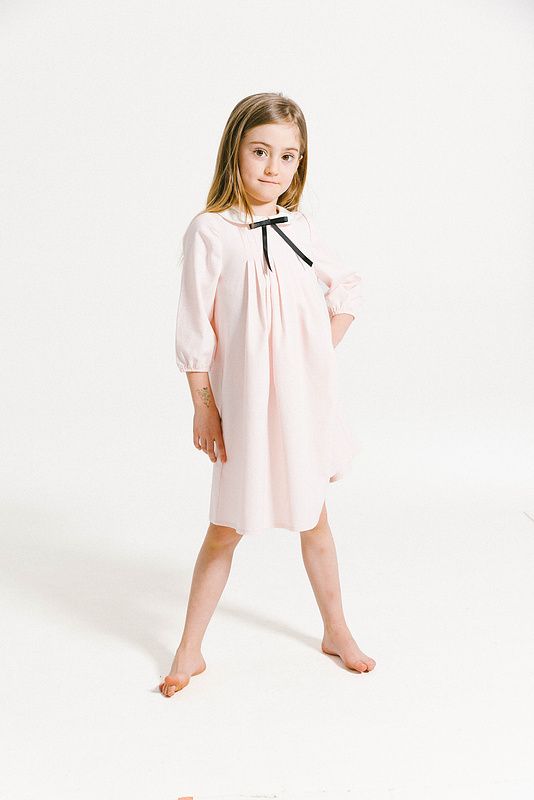 Powder Collar Bow Dress