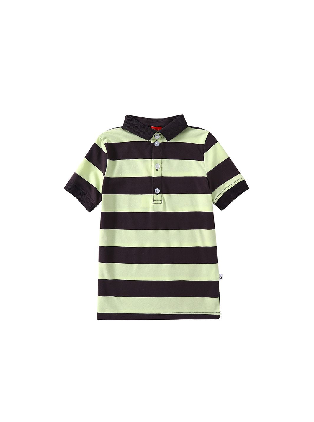 Striped Short Polo - Ash Grey