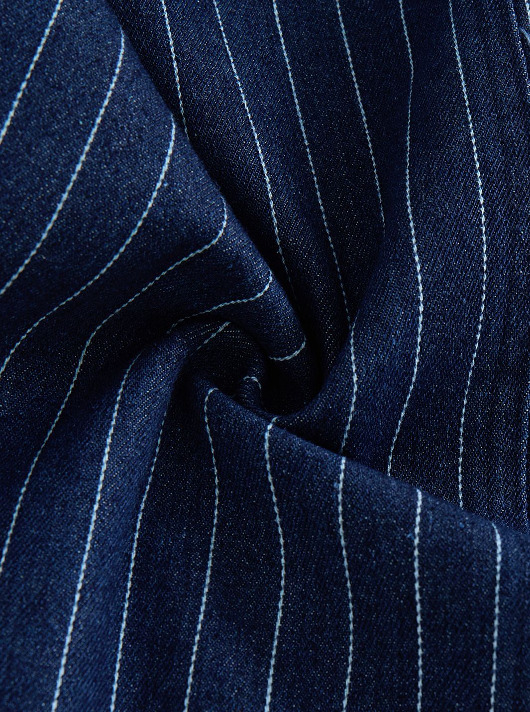 Denim Striped Tea-length Skirt