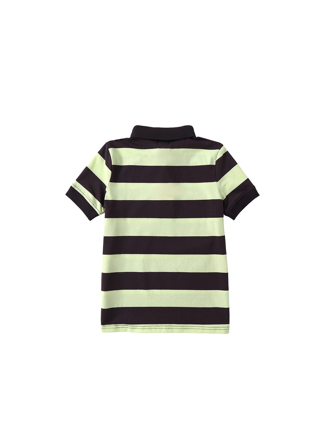 Striped Short Polo - Ash Grey