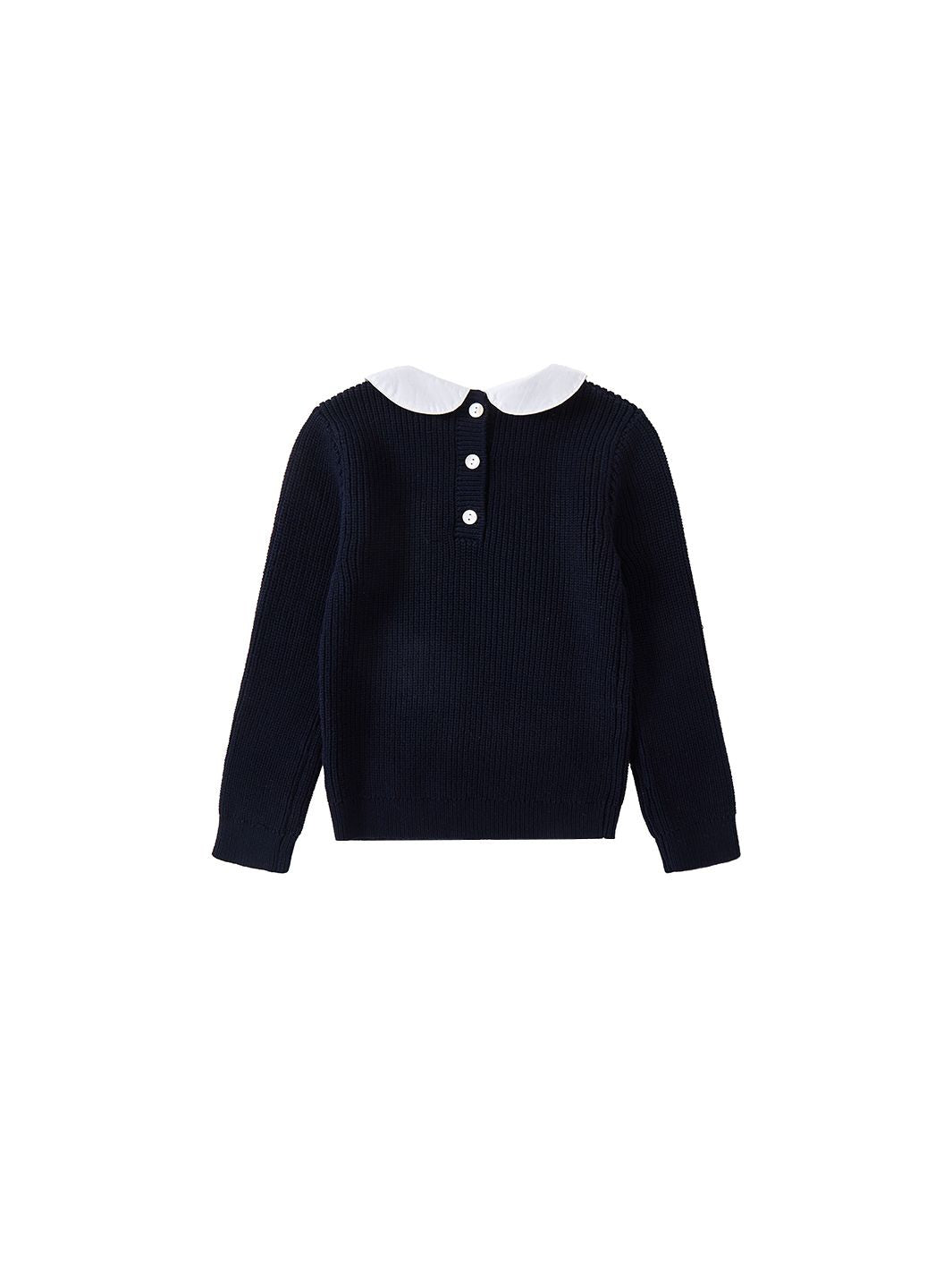 Combo Collar Sweater - Deep Navy