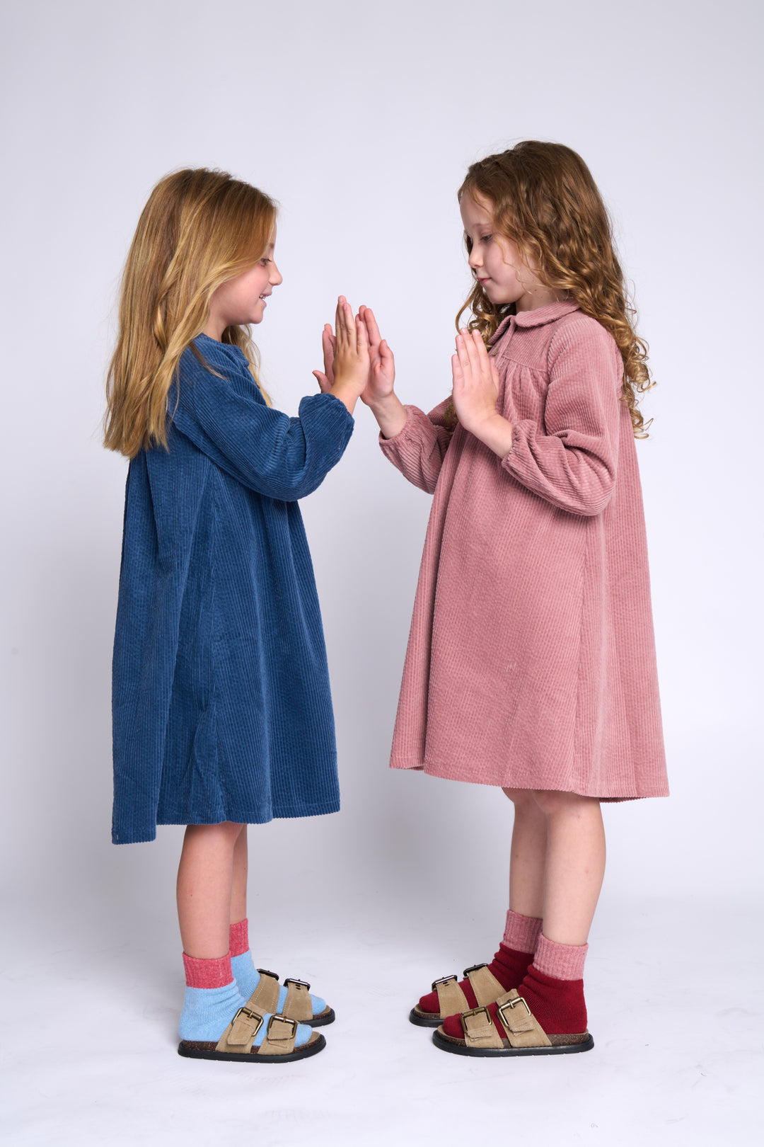 Corduroy Collar Dress - Dusty Pink