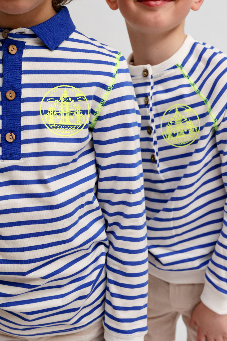Striped Side Print Polo