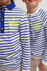 Striped Side Print Polo