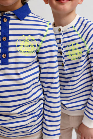 Striped Side Print Polo