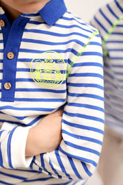 Striped Side Print Polo