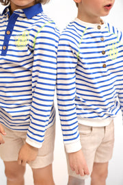 Striped Side Print Polo