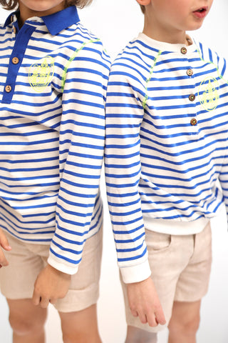 Striped Side Print Polo