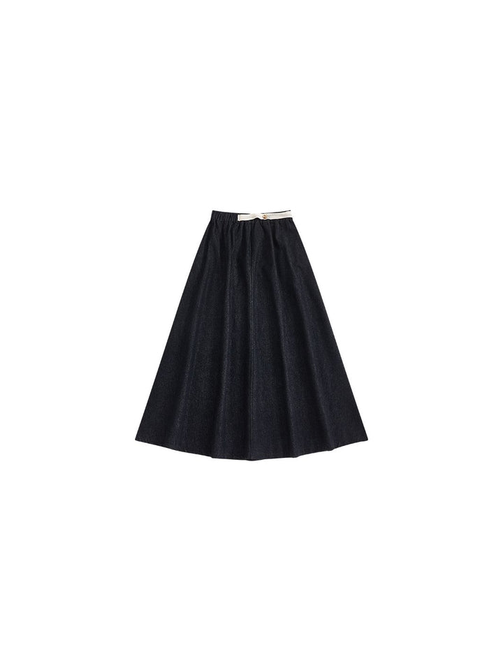 & Lu Denim Medium Tea-Length Skirt - Black