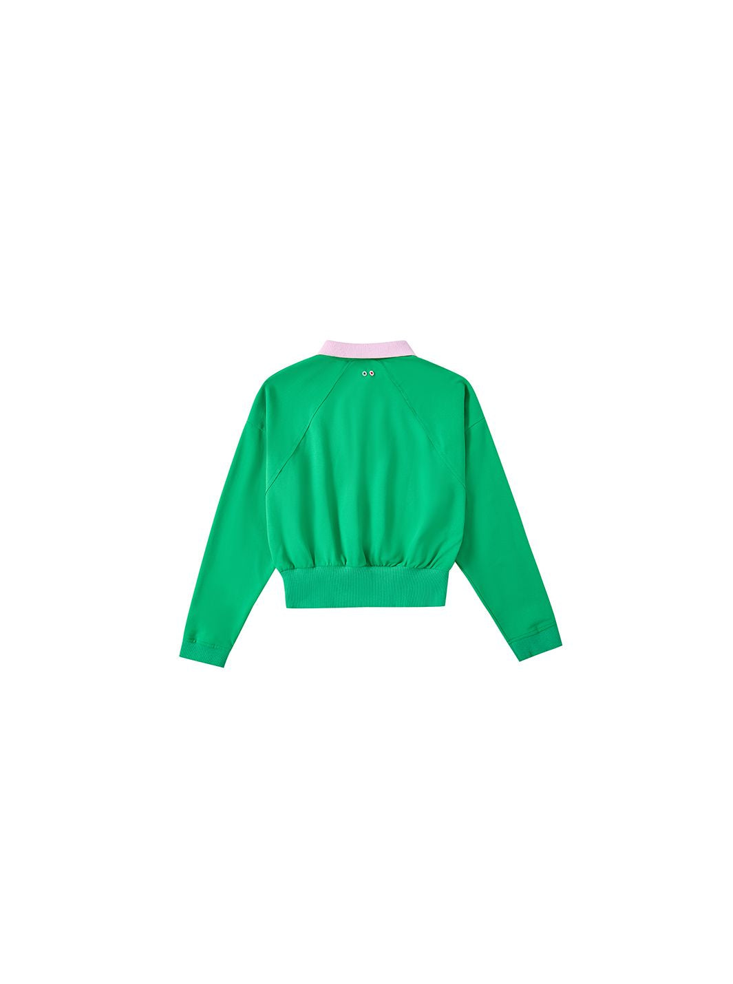 & Lu Crop Length Polo - Green