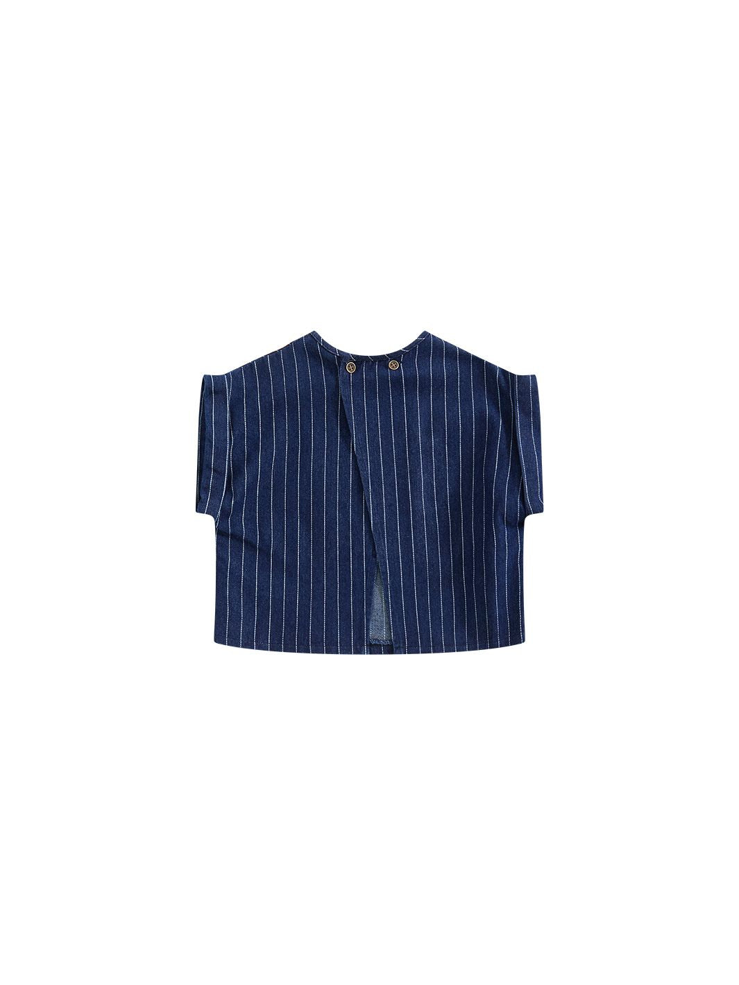 Denim Stripe Crop Vest