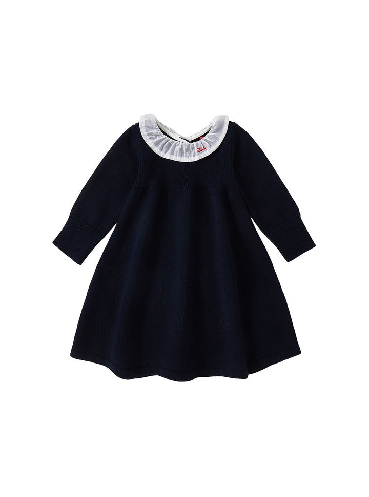 Signature Knit Ruffle Dress - Deep Navy
