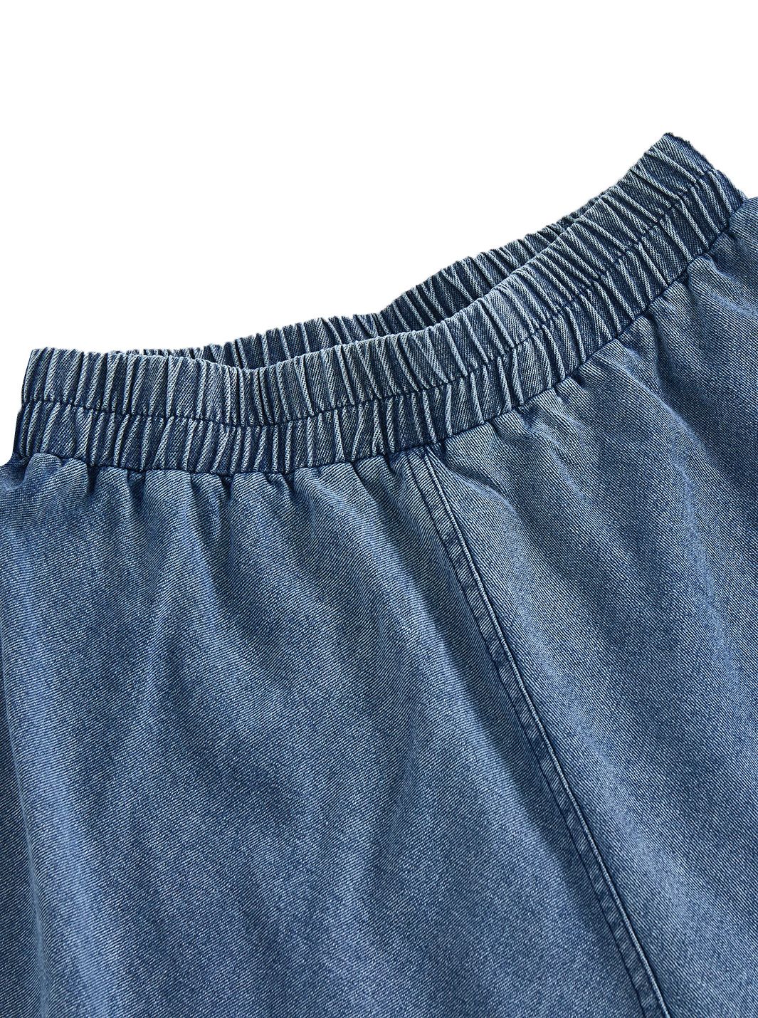 Washed Navy A-line Skirt
