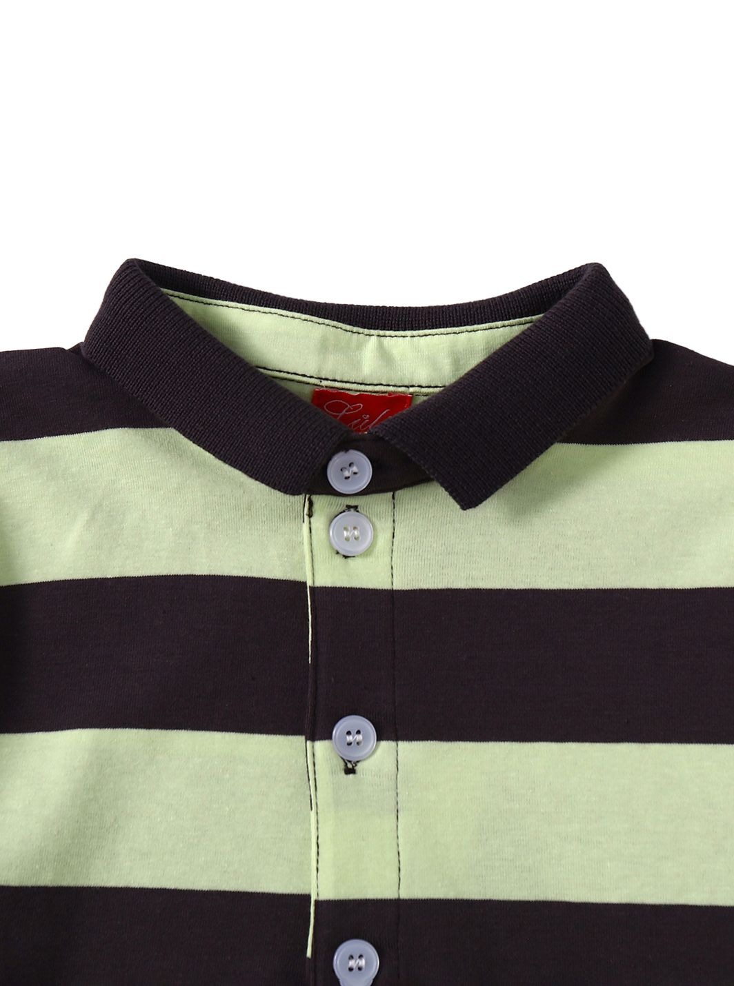 Striped Polo - Ash Grey