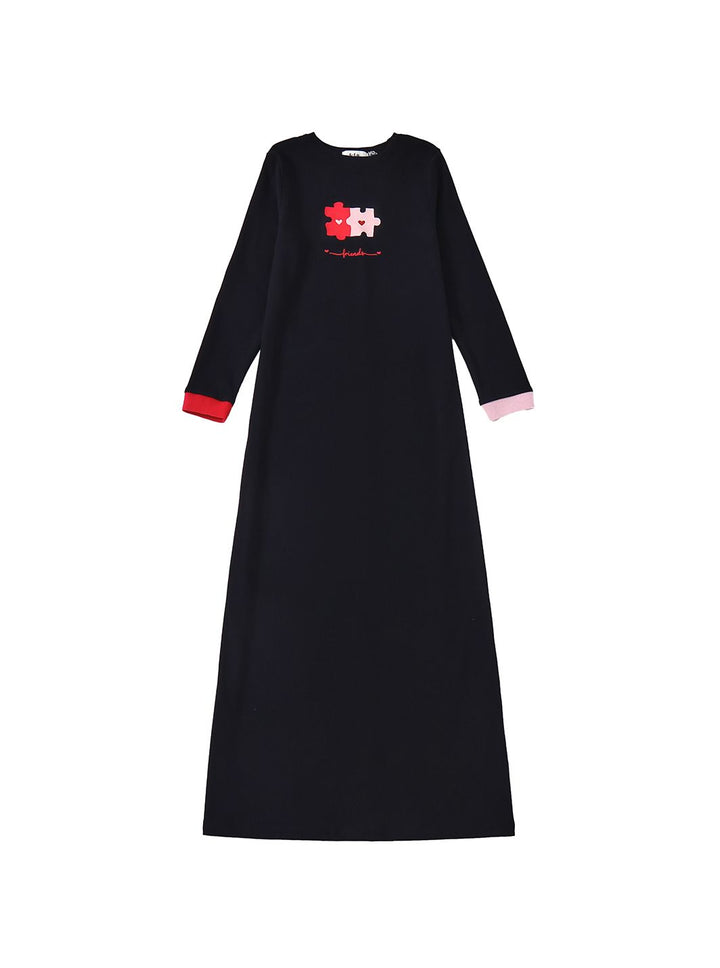 Heart Puzzle Print Nightgown