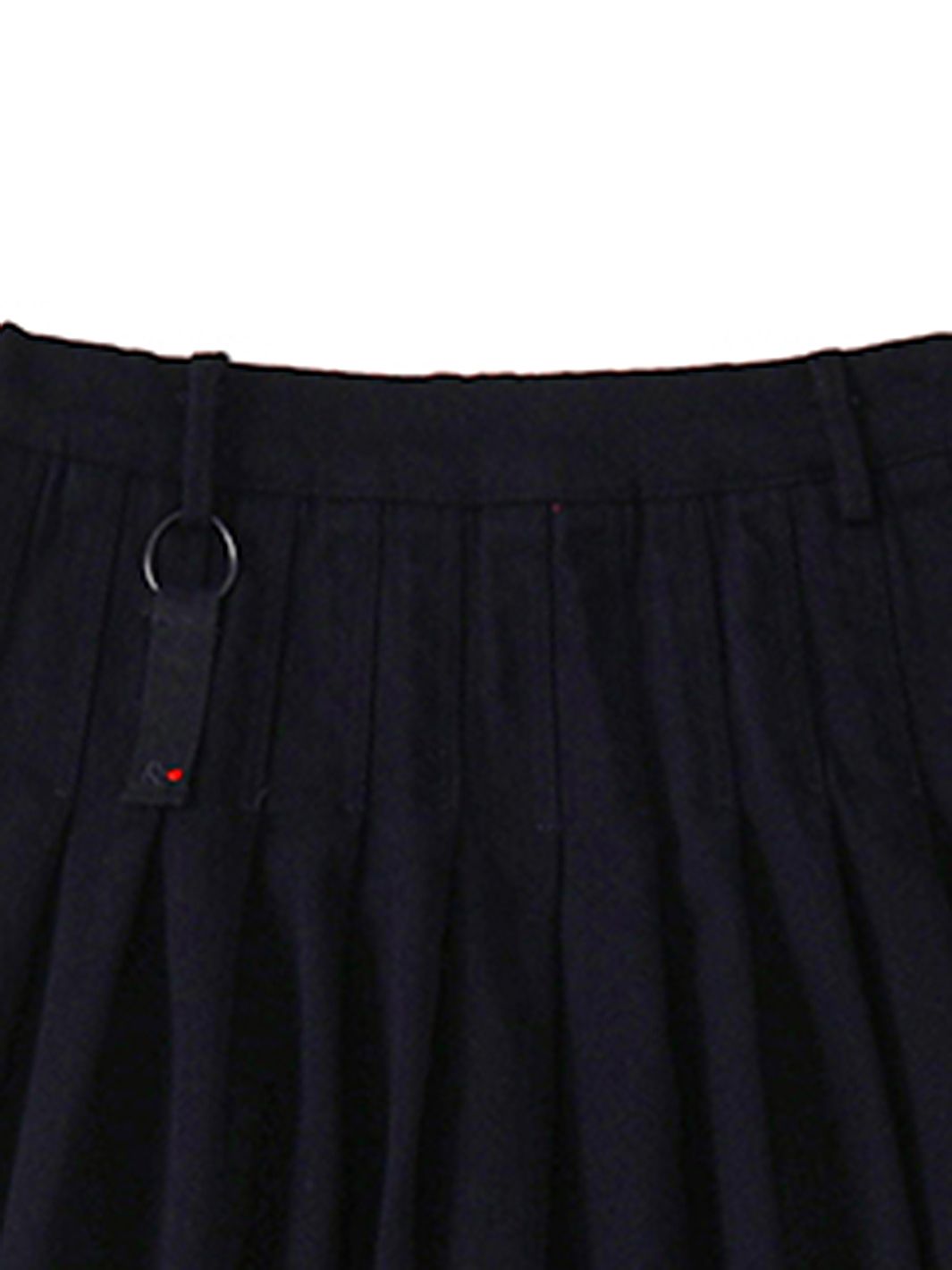 & Lu Twill Pleated Tea Length Skirt - Black