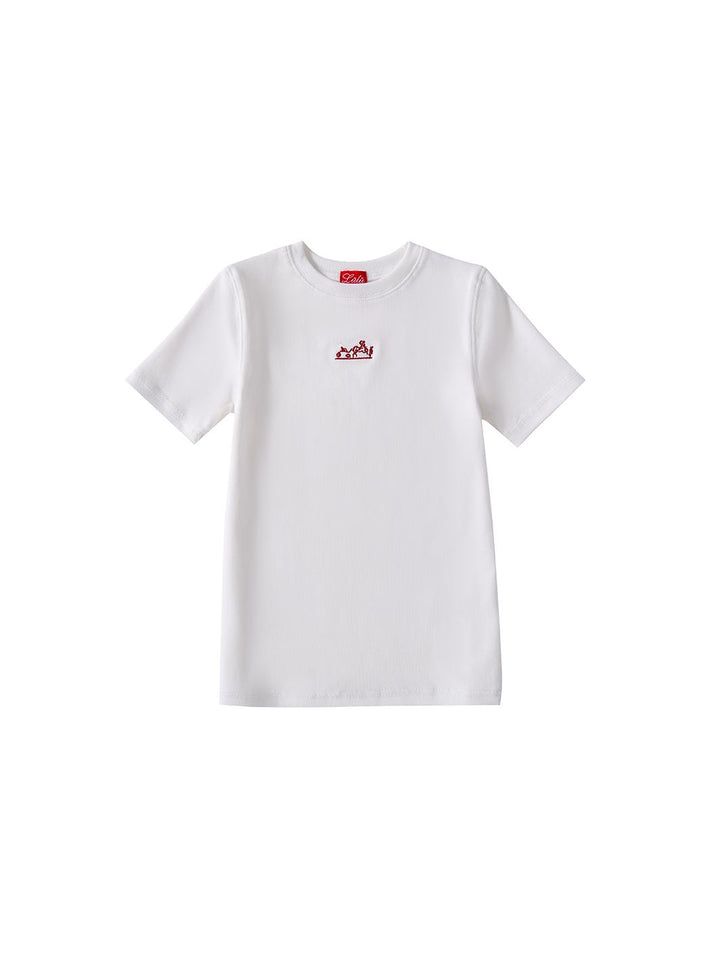Embroidered Parade Short T-shirt - Ivory