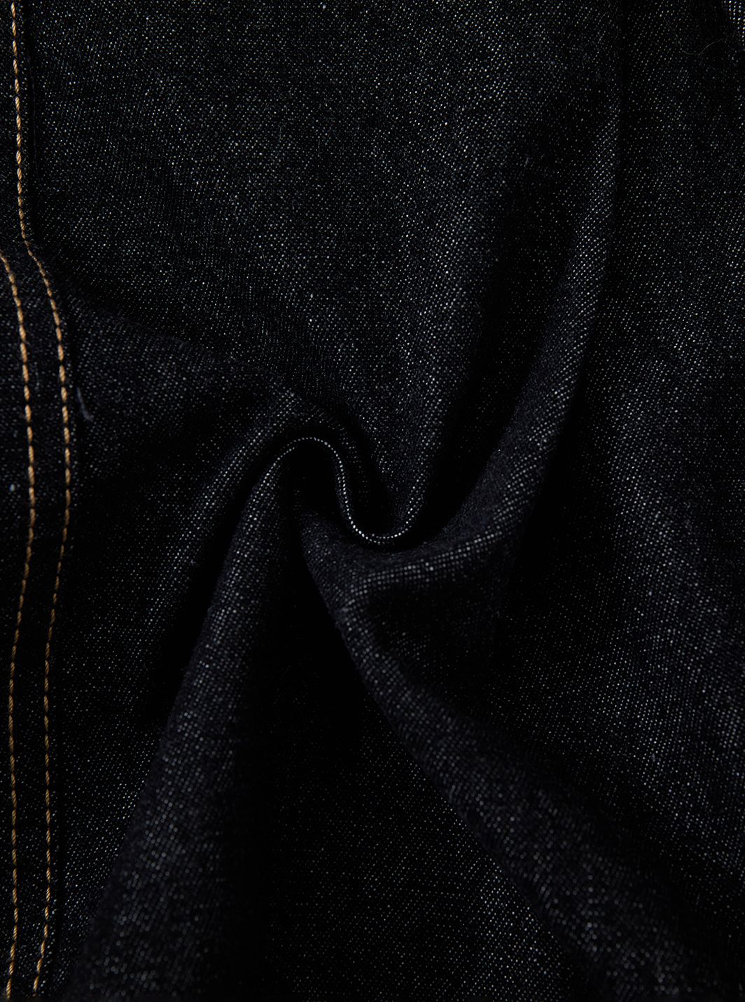 Denim Box Pleat Skirt - Black