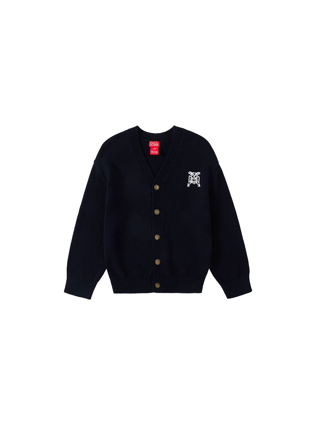 Emblem Cardigan Sweater - Deep Navy