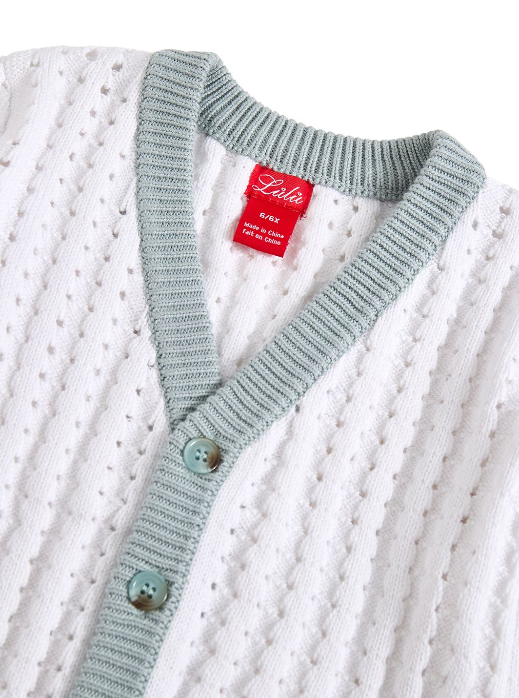 Eyelet Rib Stitch Cardigan