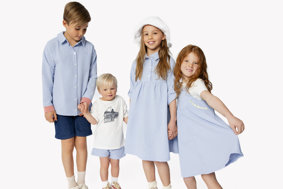 Gingham Jumper - Lt Blue